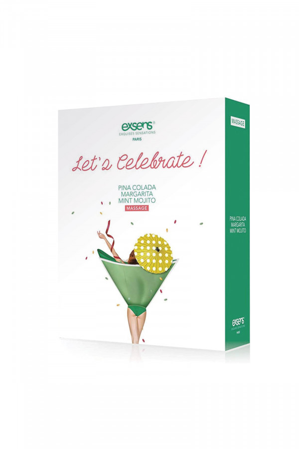 Coffret 3 huiles chauffantes gourmandes Exsens Let's Celebrate