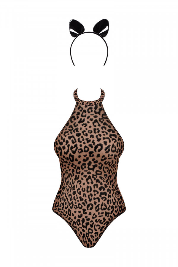 Costume body string léopard
