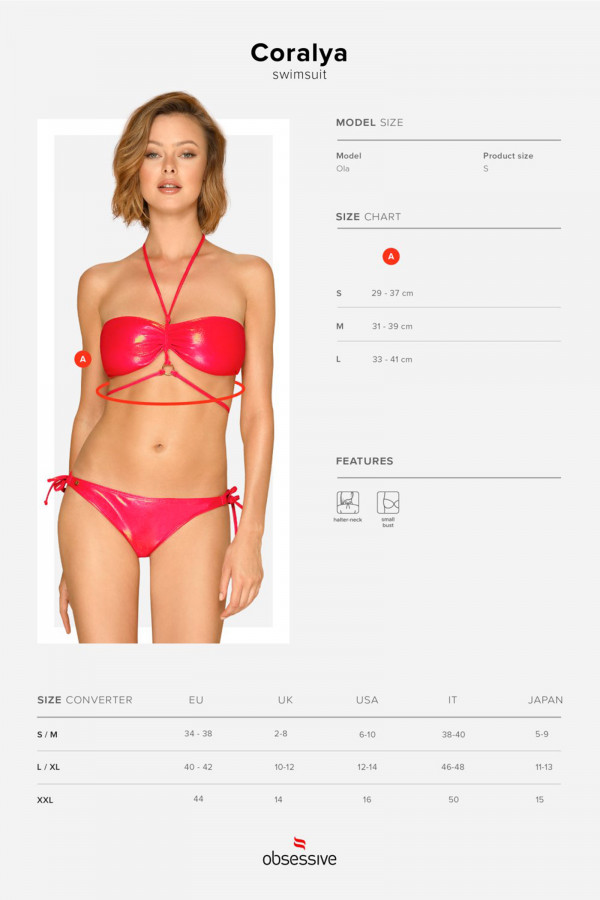 Bikini sexy rouge brillant Obsessive pas cher