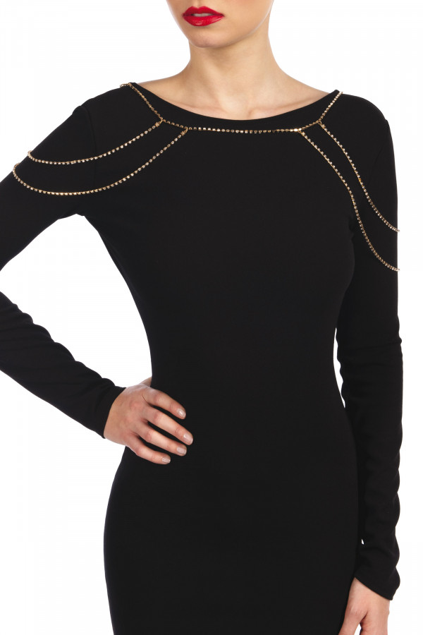 Chaîne de taille taille ou épaules dorée avec strass