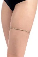 Jarretière bijou dorée avec strass