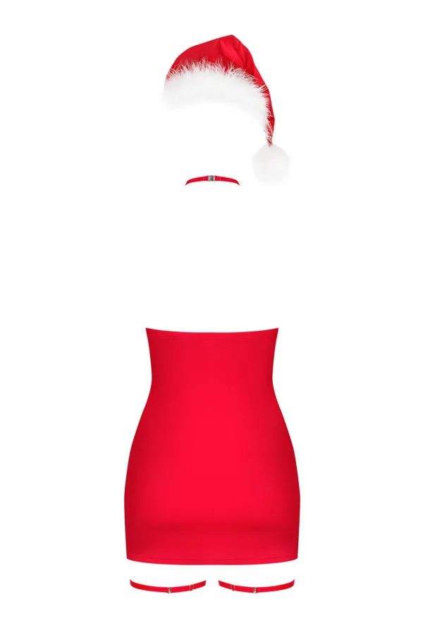 Nuisette bustier de Noël jarretières et bonnet Kissmas Obsessive