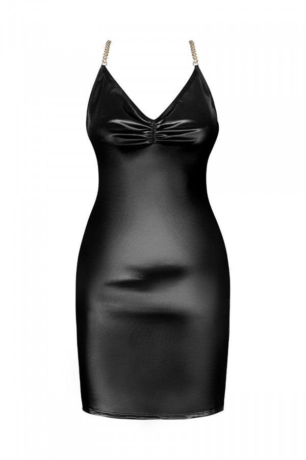 Robe noire en matière brillante Yollanda Obssesive