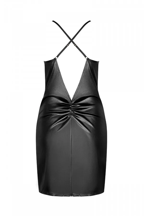 Robe noire en matière brillante Yollanda Obssesive