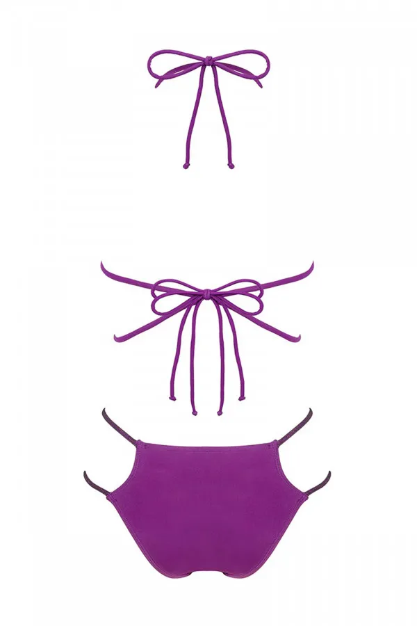 Bikini Balitta en tissu métallisé violet de Obsessive