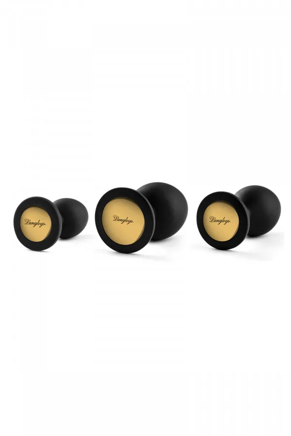 Coffret 3 plugs anal terminaison dorée