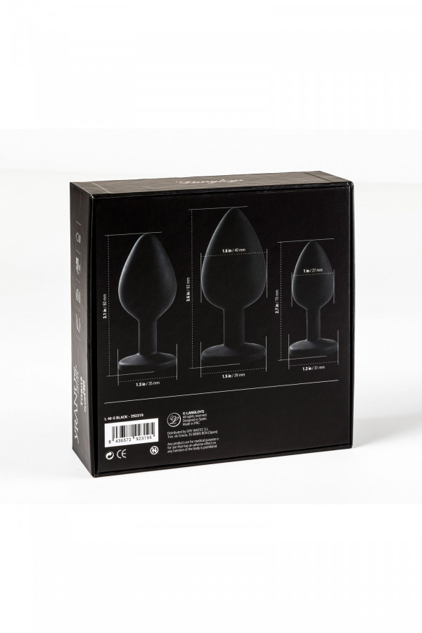 Coffret 3 plugs anal terminaison dorée