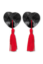 Cache-tétons coeur et pompons