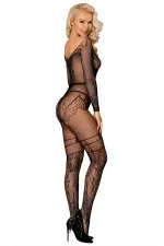 Combinaison ouverte à l'entrejambe en dentelle