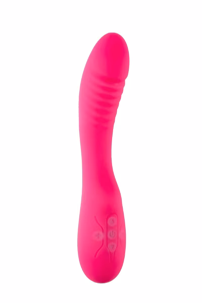 Vibromasseur point G rose avec stries USB, longueur 20cm, diamètre 3.8cm waterproof