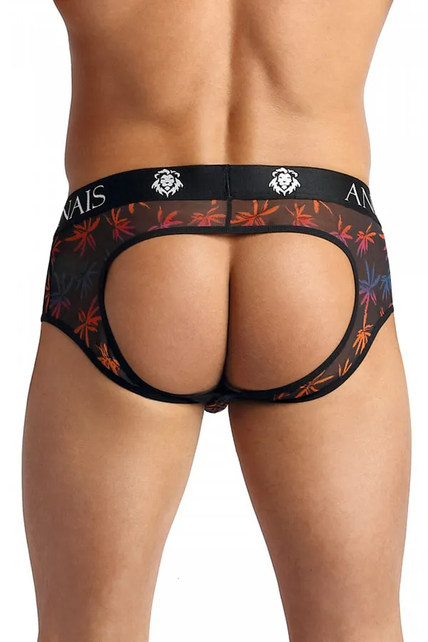 Jockbikini Chill en tissu transparent à motif palmiers de Anaïs for Men