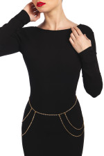 Chaîne dorée strass 2 en 1