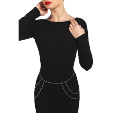 Chaîne de taille taille ou épaules dorée avec strass