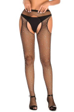 Collants ouverts à strass