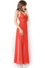 Longue nuisette transparente et String