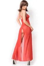 Longue nuisette transparente et String