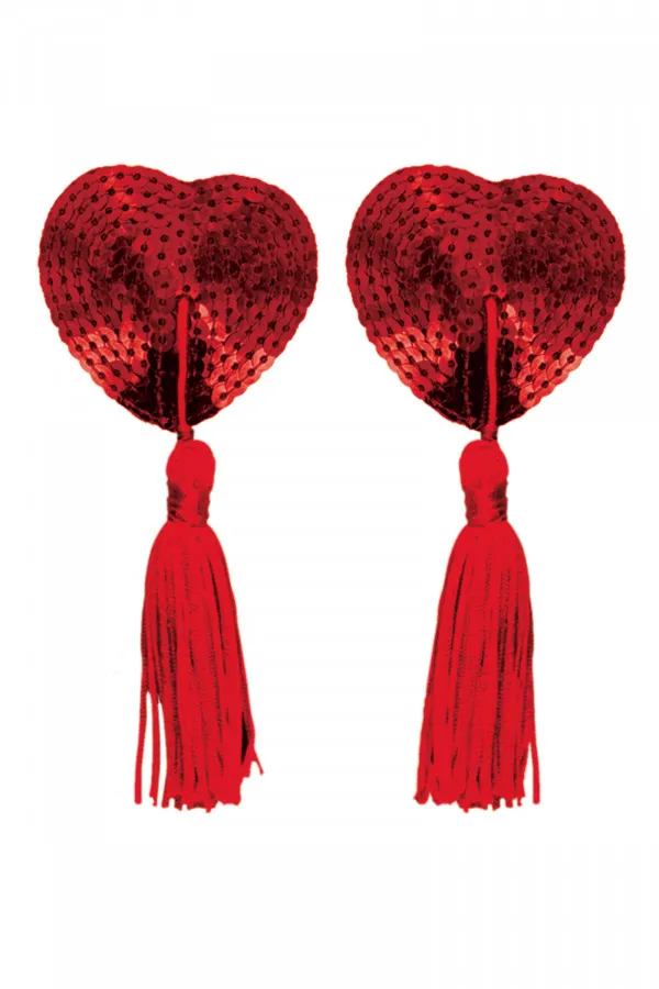 Cache tétons burlesque sequin rouge