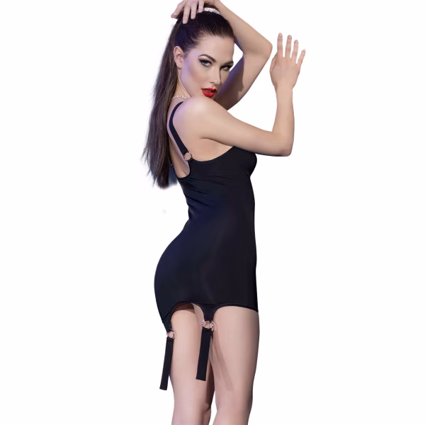 Robe noire courte et moulante à sangles sexy de Chilirose