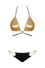 Bikini sexy dépareillé or et