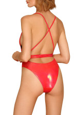 Monokini brillant effet ceinture