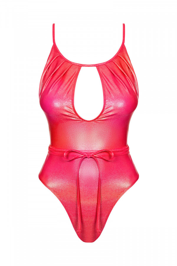 Monokini brillant effet ceinture