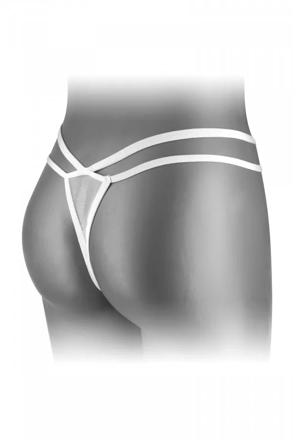 Lingerie coquine - string noir ouvert fine maille