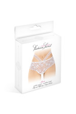 Culotte ouverte dentelle florale et ornements