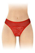 Tanga ouvert dentelle et tulle