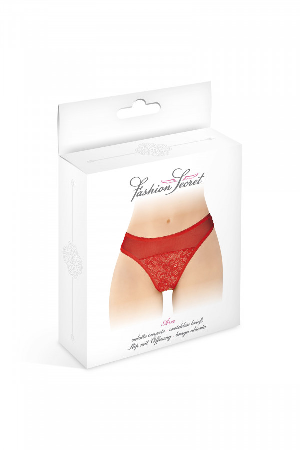 Tanga ouvert dentelle et tulle