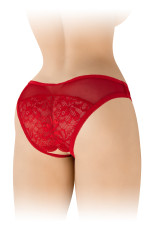 Tanga ouvert dentelle et tulle