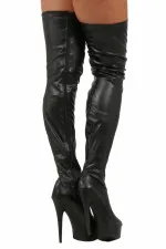 Cuissarde aspect cuir talons 14,5cm