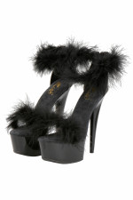 Talons plateformes à plumes