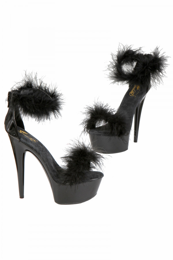 Talons plateformes à plumes