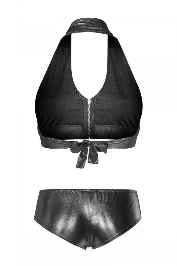 Mini short moulant effet cuir Bad Girl