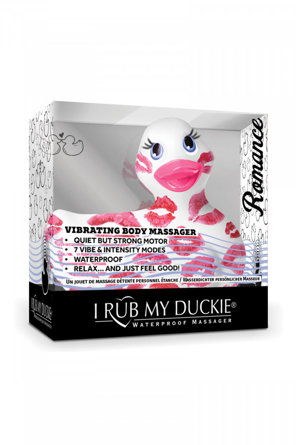 Canard vibrant Romance blanc avec bisous sur le corps