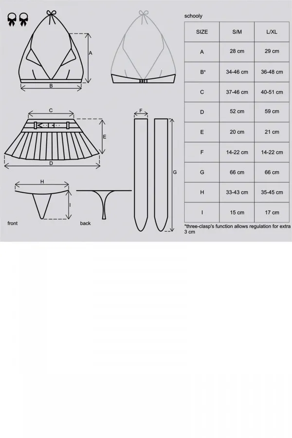 Tenue d'écolière sexy 5 pièces - Déguisements sexy
