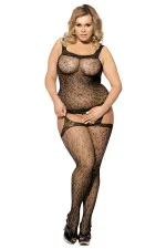 Combinaison résille à motif léopard