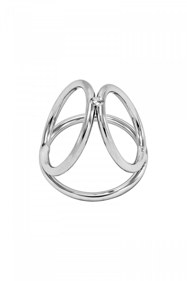 Anneau de pénis et testicules triple ring bdsm en acier inoxydable pas cher