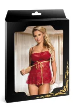 Nuisette bordeaux dentelle et string