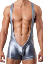 Body boxer argent homme brillant