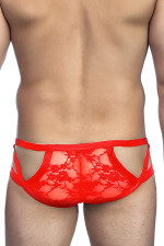 Slip sexy homme dentelle wetlook