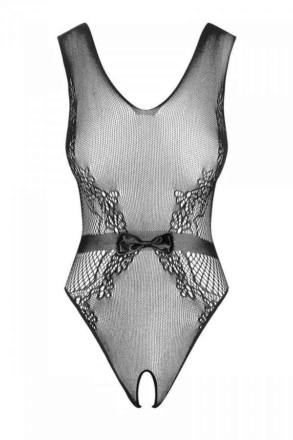 Body noir ouvert à l'entre-jambes