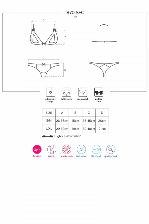 Ensemble lingerie coquine ouvert avec bijoux - Concorde Love