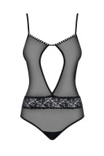 Body transparent encolure perlée