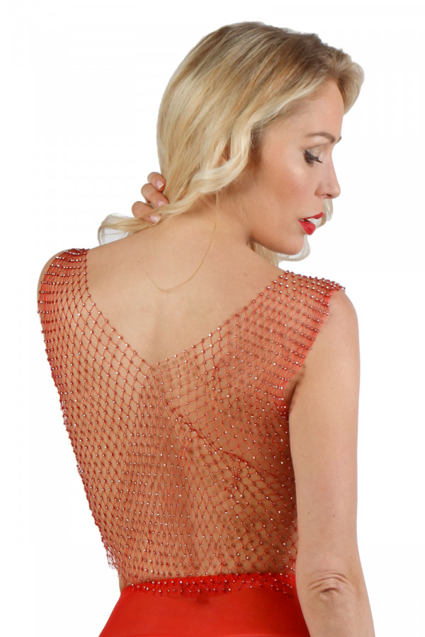 Top libertin noir filet et strass