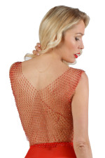 Top court large résille e et strass