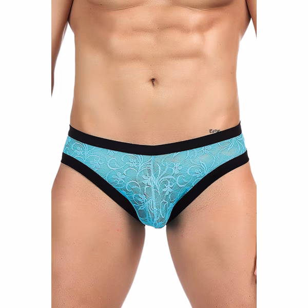 Slip homme en dentelle noire pas cher