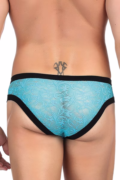 Slip homme en dentelle noire pas cher