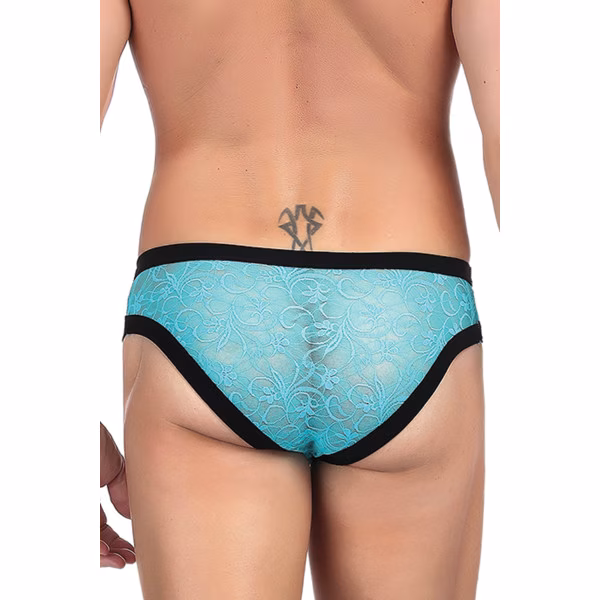 Slip homme en dentelle noire pas cher