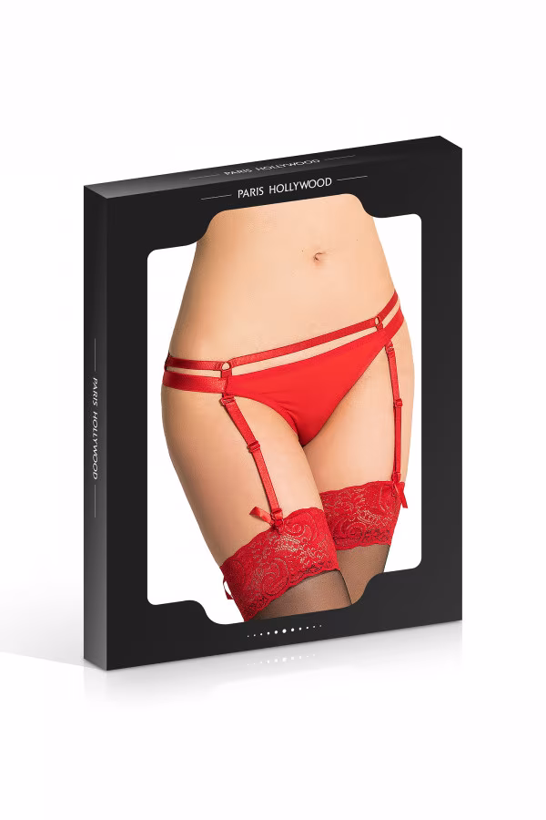 String porte-jarretelles rouge de Paris Hollywood